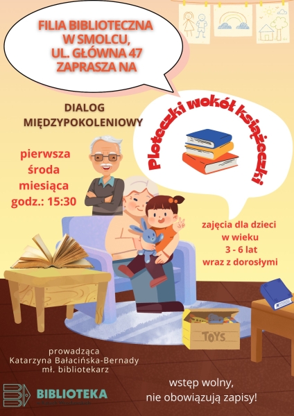 Ploteczki wokół książeczki - warsztaty międzypokoleniowe dla dzieci 3-6 lat wraz z dorosłymi. 